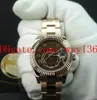 Luxe Haute Qualité 42mm 18kt Ever Rose Gold Sky-Dweller Chocolat Arabe Mécanique Automatique Montre Pour Homme 326935 Montres-bracelets pour hommes