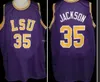 Chris Jackson #35 LSU Tigers College 레트로 농구 저지 Mens Stitched Custom Any Number Name Jerseys