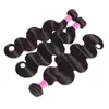 Peruvian 100% Virgin Human Hair Body Wave 5 * 5 Lace Closure med 3 buntar Mitten Tre Free Del Natural Color 4PCS