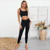 2020 New Yoga Set Women Seamless Womens Sportswear Solid Color Sexy Padded Crop Top and Workout Pants Workout Clothes For Women