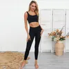 2020 Nieuwe Yoga Set Vrouwen Naadloze Womens Sportkleding Effen Kleur Sexy Gewatteerde Crop Top en Training Broek Training Kleding voor vrouwen