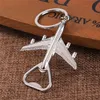 Retro Airplane Beer Bottle Opener Aircraft chain Alloy Plane Shape Keyring Wedding Gift Kitchen Tools Creative Metal Wine Key Ring Summer Holders Bar Jewelry