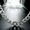 Kasanier 8mm bredd silver man halsband mode silver figaro juveler 1624 tum man kedja trottoarkant halsband9255771