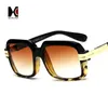 Wholesale-Oversize Women Square Sunglasses Brand Designer Fashion Men Sun Glasses Transparent Frame Gradient Clear Lens Glasses Uv400