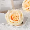 100pcs champagne Color Artificial Flower Head Wedding Rose Peony Hydrangea Bridal Bouquet Wedding Decoration DIY Home Party Fake Flowers