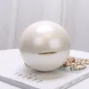 Women Round Pearl Evening Bag Acrylic Clutch Bags Mini Handbag Purse Ladies Evening Party Wedding Bags289E