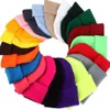 Chapeaux tricotés de couleur unie 23 couleurs acryliques bonbons couleurs hiver laine casquette extérieure bonnet casquettes OOA7411