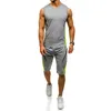 Zogaa mens sweatsuits sommar män spår kostym två stycken toppar och byxor joggare set ärmlös sportkläder outfits för män kläder