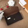 Cartera larga para mujer entera, monedero de diseñador Multicolor, tarjetero con caja, bolsillo clásico con cremallera para mujer 2324