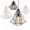 Pendant Lamps Vintage Industrial Style Metal Cage Light Chandelier lights Living Room Bar Loft Lamp Black/White