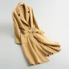 Frühlingsfrauenmantel Lässige Festkörpergürtel Dekorative Strickjacke Mantel