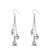 Boucles d'oreilles de mariage pour mariée imitation argent sterling 925 boucles d'oreilles chics bijoux en argent plaqué cuivre luxe boucle d'oreille de fiançailles à trois fils