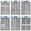 Luxe Mink faux cils 16 paires trapus extensions à long faux cils cils réutilisables faits à la main naturelle doux lash 6 modèles DHL vives