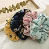 4 cores mulheres meninas chiffon floral pano elástico anel laços de cabelo acessórios rabo de cavalo titular hairbands rubber band scrunchies z11