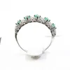 Baroque Style Silver Emerald Ring for Party 5 Pcs 2.5 Mm VS Grade Emerald Silver Ring Pure 925 Silver Emerald Wedding Jewelry