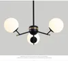 Nova Hot Modern Glass Ball Candelabro Sala de estar Cozinha Quarto Minimalista Longo Pendurado Chandeliers Lustre Lustre