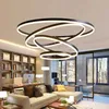 Hanglampen 40cm-100cm ringen Fashional Moderne LED-kroonluchters voor Living Dining Room DIY Hanging Lighting Circle Indoor Light