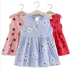 Nouveau gilet filles vêtements été princesse robe enfant en bas âge filles v-dos nu cerise tutu robe de bal enfants fête enfants vêtements 28 couleurs