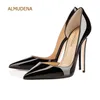 Almudena Sexy Pointed Toe Shallow Stiletto Heels女性ヌード特許レザードレスパンプス靴有名人T段階バッストのDroship
