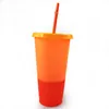 New 480ML 710ML Color Changing Cup Thermochromic tumbler Color change PP with lid and straw 5 Colors Options