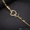 Moda verão mulheres encantar pulseiras para mulheres 18k amarelo banhado de ouro alta qualidade Cz coração para pulseira de coração para meninas mulheres