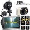 3.7 "Bil DVR -inspelare Dash Camera Car Black Box 1080p Full HD Dual Lens Front 140 ﾰ och bakre 120 ﾰ Wide View Vinkel LED Night Vision