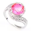 New LUCKYSHINE 925 Sterling Silver Mix Color Rings Fashion Round Watermelon Mixed Watermelon Tourmaline Rings Newest Europe popular Rings