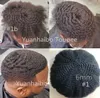 Афро-американские мужские шиньоны, европейские девственные человеческие волосы, замена 4 мм, афро-завиток, полный кружевной парик для чернокожих мужчин Fast Express 5101239