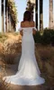 2024 New Fashion Beach Simple Mermaid Wedding Dresses Off Shoulder Floor Length dragkedja Back Bröllop Brudklänningar Anpassade gjorda 101