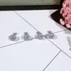 Luksusowy zestaw biżuterii New Arrival Handmade 925 Sterling Silver Round Cut White Topaz CZ Diamond Gemstones Kobiety Naszyjnik Stud Kolczyk Wisiorek