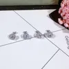 Luxury Jewelry Set New Arrival Handmade 925 Sterling Silver Round Cut White Topaz CZ Diamond Gemstones Women Necklace Stud Earring Pendant