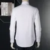 Arı Nakış Yaka Gömlek erkekler Basit tasarım Uzun kollu İnce Chemise sosyal CAMISAS Artı boyutu Casual Pamuk Gömlek M-2XL