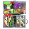 106pcSset en plastique de pêche en plastique Ensemble de kit avec gros kit d'appâts de pêche assorties à 2.