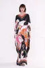 2019 Women's Runway Dresses V Neck 3/4 Sleeves Floral Printed Loose Design Fashion Holiday Casual Summer Dresses