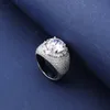 Nowy Unisex Mężczyźni Kobiety Pierścień Pozła Plated Big Micro Pave Cubic Cyrkon Ring Dla Mężczyzn Kobiety Biżuteria Ładny prezent