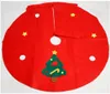 Decorações de Natal 1pcs 45cm para Saia de Árvore Red sem tecido em casa Papai Noel Applique Apron1