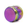 Rainbow Grinder 63 mm 4 części marynarka młynek zioła młynek tytoniowy młynki papierosowe ciosy cynkowe metalowe szlifierki kruszarki palenia