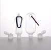 30 ml handsinitizer fles voor desinfecterende vloeibare flip top dop met sleutelring haak transparante plastic fles