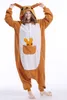 Unisex Animal adulto canguro Kigurumi pijamas franela dibujos animados familia fiesta Halloween Onesies Cosplay disfraces ropa de dormir