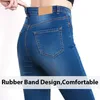 Jeans para mulheres jeans jeans alta mulher mulher alta elástica plus size estiramento feminino lavado jeans skinny calça