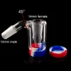 Ash Catcher with 5ML silicone container 14mm glass ashcatcher silicone bong dab rig smoke pipe glass water pipe