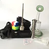 Kit de démarrage Hot Dnail Enail avec bobines de chauffage pour ongles en titane 6 en 1 portable avec pipe à eau en verre fumant de l'huile de cire de tabac aux herbes sèches