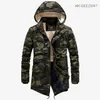 男性のジャケット冬パーカー迷彩厚い暖かい長い軍事隊の爆弾綿 - パッド入り2018新しいカジュアルコート高品質フード