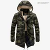 Hommes veste hiver Parka Camouflage épais chaud Long militaire armée Bomber coton rembourré 2018 nouveau manteau décontracté haute qualité capuche