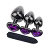 Domi Heart Shape Gunmetal Inoxidável Butt Plug Vibrador Vibrador Buceta Brinquedo Anal Plug Beads Anal Sex Toys Y190524037593042