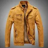 Vente chaude! Marque Designer Hommes Veste En Cuir Manteau De Mode Col Montant Slim Fit Épais Polaire Hommes Vestes Pour L'automne Hiver