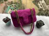 Designer-marmont aksamitne torby torebki kobiety słynne marki torba na ramię Sylvie Designer luksusowe torebki łańcuch mody crossbody Bag 22 cm