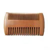 Free Custom LOGO Fine & Coarse Teeth Double Sides Wood Wide Combs Wooden Hair Comb Dual Sided Men Beard Comb