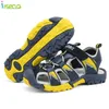 Insole Length 15-23 CM 6-13 Years Children Boys Fashion Cut-outs Sandals Kids Canvas Rain Breathable Flats Summer Shoes