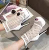 Moda White Polka Dots Meshy Peep Toe Platform Ultra High Heels Projektant Pompy Rozmiar od 34 do 39